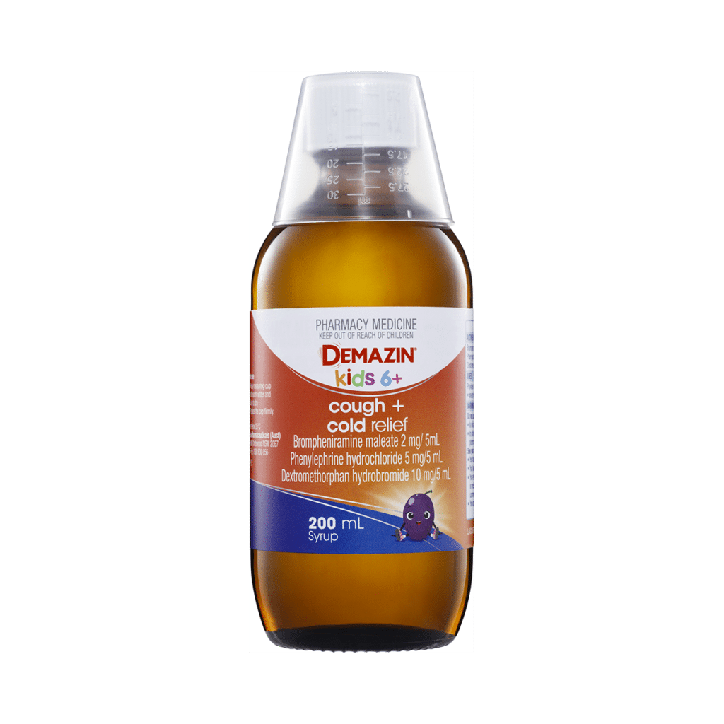 Demazin Kids 6+ Cough + Cold Relief Syrup Grape Flavour