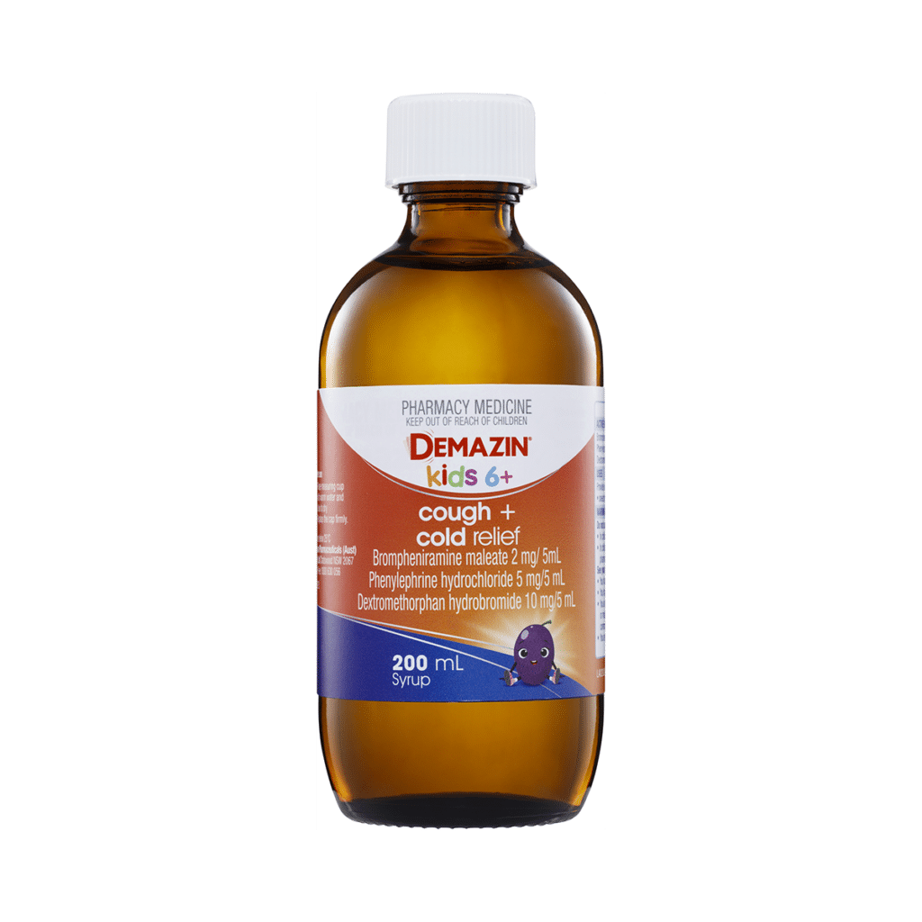 Demazin Kids 6+ Cough + Cold Relief Syrup Grape Flavour