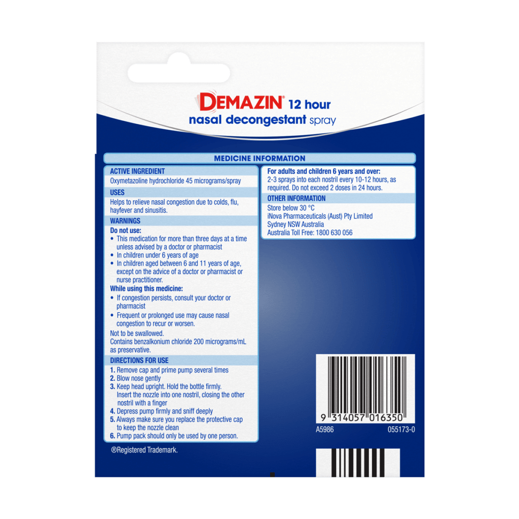 Demazin 12 Hour Nasal Decongestant Spray